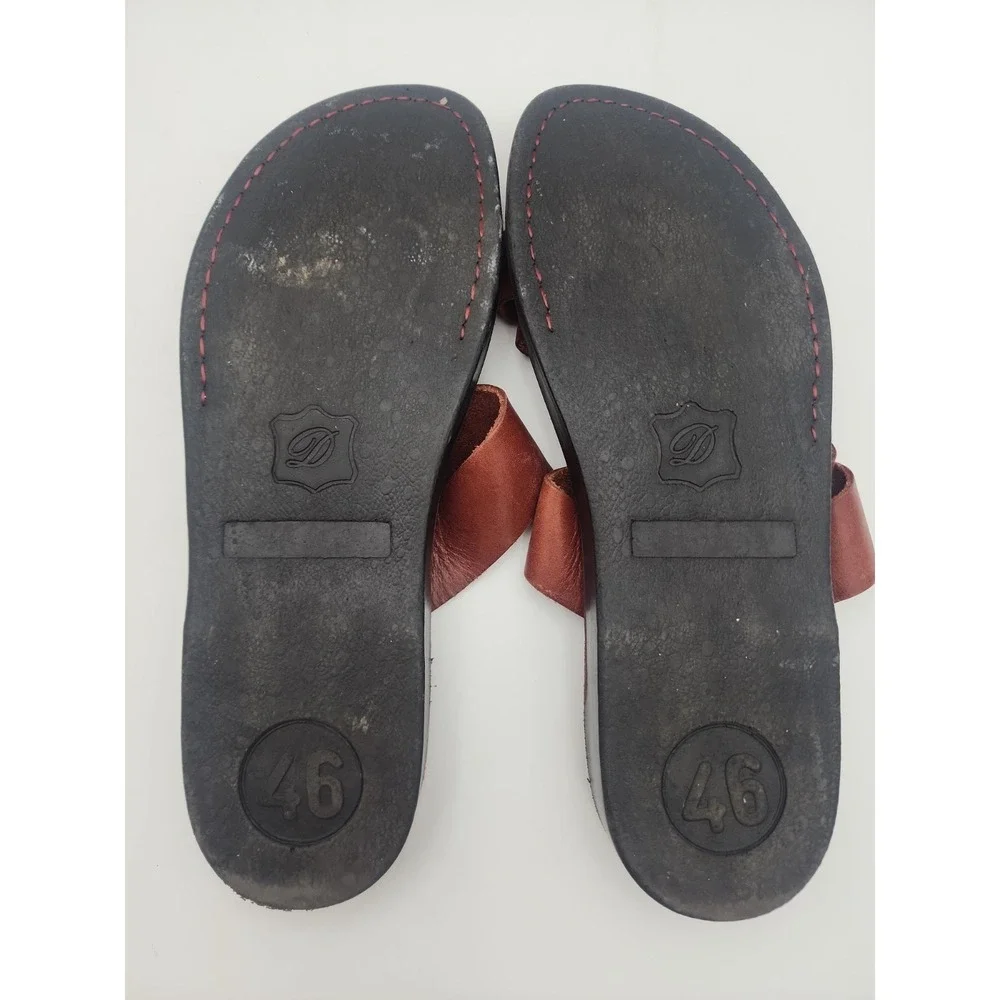 100% Leather Old Abraham Jerusalem Artisan Handmade Jesus Sandals EU 46 US 12